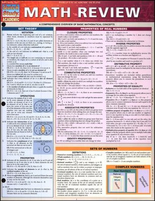 Quick Study Chart: Math Review: 9781423218715 - Christianbook.com