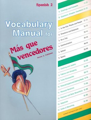 Abeka Mas que vencedores Spanish Year 2 Vocabulary Manual   - 