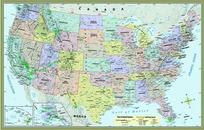 U.S. Map Poster (Laminated) 50 x 32: 9781423220817 - Christianbook.com