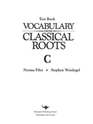 Vocabulary from Classical Roots Blackline Master Test: Book C (Homeschool Edition)  - 