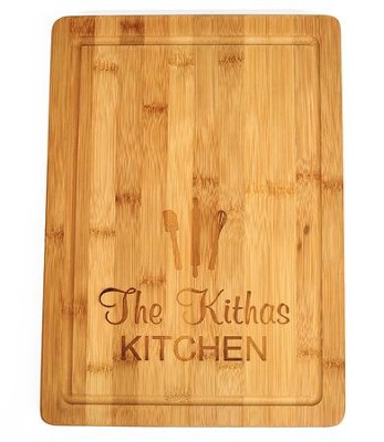 Personalized, Bamboo Cutting Board, With Utensils,Large - Christianbook.com