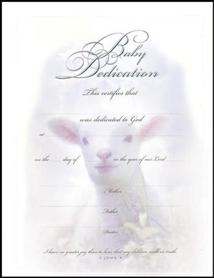 Baby Dedication Certificates, Embossed  (6)                           - 