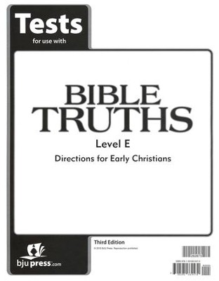 BJU Press Bible Truths Level E (Grade 11) Tests Packet Third Edition  - 