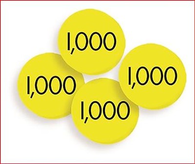 100 Thousands (1,000) Place Value Discs Set  - 