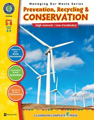 Prevention, Recycling & Conservation Gr. 5-8 - PDF Download  [Download] -     By: Erika Gombats-Gasper
