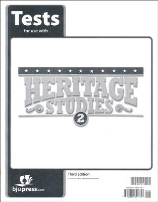 BJU Press Heritage Studies 2 Tests (3rd Edition)  - 