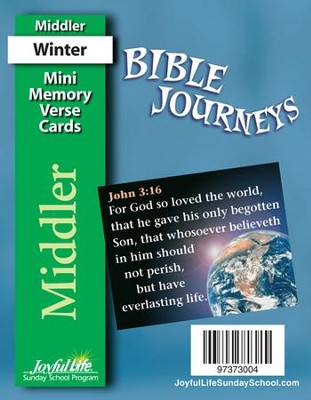 Bible Journeys Middler (Grades 3-4) Mini Memory Verse Cards  - 