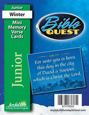 Bible Quest Junior (Grades 5-6) Mini Memory Verse  Cards  - 