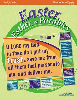Easter, Esther, & Parables Youth 1 (Grades 7-9) Memory Verse Visuals  - 