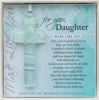 Daughter, Hanging Cross, Aqua - Christianbook.com