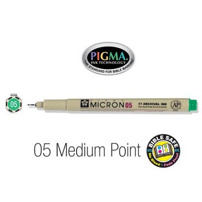 PIGMA Micron 05, Medium Bible Note Pen/Underliner, Green   - 