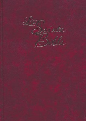 French Bible LARGE PRINT, Segond 1910 Bonded Leather Thumb Index, Red  Letter