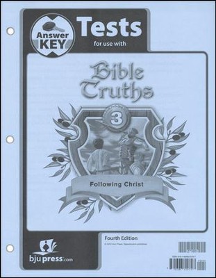BJU Press Bible Truths Grade 3 Tests Answer Key (4th Edition)  - 