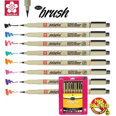 Pigma Brush Pens Set of 8 Colors  - 