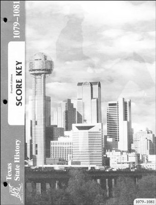 4th Edition Texas History Score Key 1079-1081 Grade 7  - 