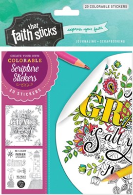 2 Corinthians 12:9 Colorable Stickers  -     By: Tyndale

