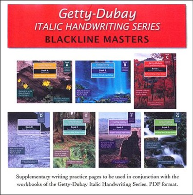Getty-Dubay Italic Handwriting Series Blackline Masters PDF CD-ROM  - 