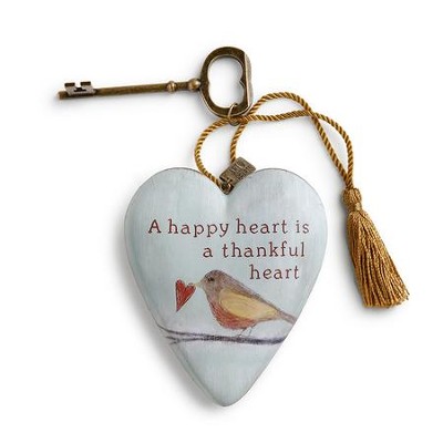 A Happy Heart is A Thankful Heart, Art Heart  -     By: Caroline Simas
