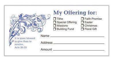 Blessed to Give Offering Envelopes, Pack of 100, Bill Size ...