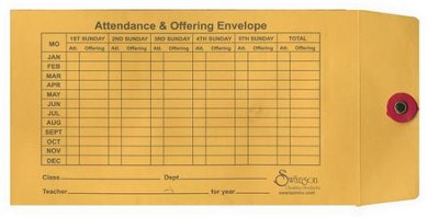 Attendance and Offering Envelopes, Pack of 10  - 