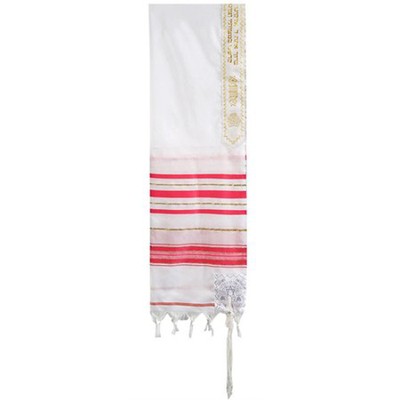 12 Tribes Tallit, 24 inches, Pink   - 