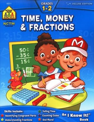 Time, Money & Fractions, Grades 1-2   - 