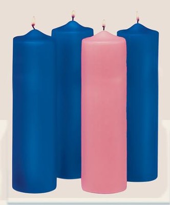 Advent Pillar Candle Set/ 3 blue, 1 pink (3 x 9)   - 