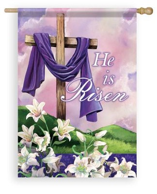 He Is Risen, Large Flag  -     By: Gina Jane
