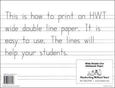 Wide Notebook Paper, 100 Sheets--Grades K to 1   - 