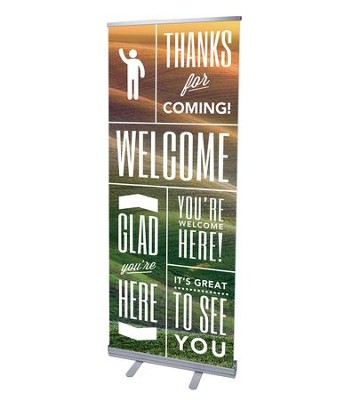 Phrases Welcome (31 inch x 79 inch) RollUp Banner  - 