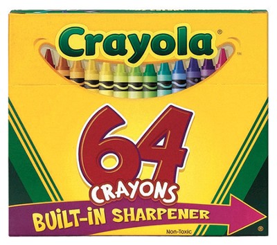 975 Supply Crayons 64 Crayons per Box Classic Colors Built in Sharpener Crayons for Kids School Crayons Assorted Colors - 1 Box, 64 Count (Pack of 1)