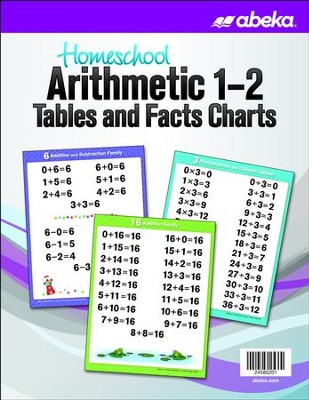 Abeka Homeschool Arithmetic 1-2 Tables and Facts (New  Edition)  - 