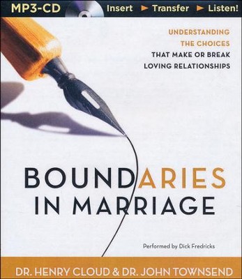 Boundaries in Marriage, Unabridged MP3-CD   -     Narrated By: Dick Fredericks
    By: Dr. Henry Cloud, Dr. John Townsend
