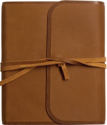 ESV Single Column Journaling Bible (Brown, Flap with Strap), Leather, real  - 