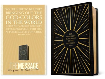The Message Full Size--soft leather-look, life-light black  -     By: Eugene H. Peterson
