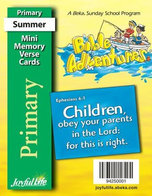 Bible Adventures Primary (Grades 1-2) Mini Memory  Verse Cards  - 
