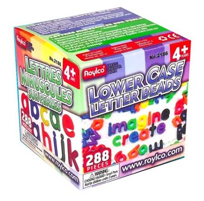 Lower Case Letter Beads - 288 pieces