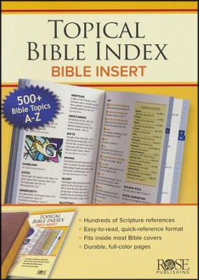 Topical Bible Index: Bible Insert: 9781628624267 - Christianbook.com