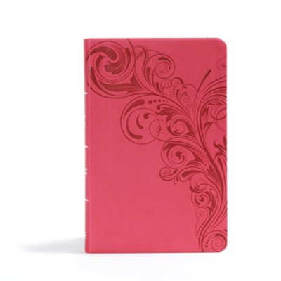 CSB Ultrathin Reference Bible, Pink LeatherTouch, Thumb-Indexed  - 