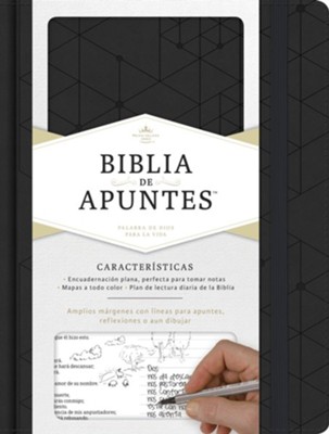 RVR 1960 Biblia de Apuntes, piel simil negra (Notetaking Bible, Black LeatherTouch)  - 