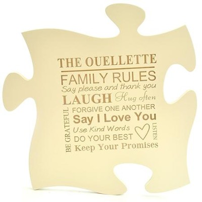 Personalized, Puzzle Piece, Ivory   - 