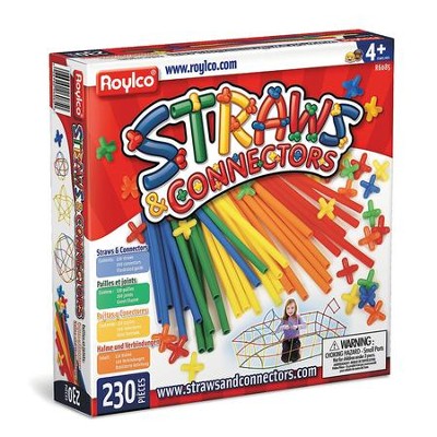 Straws & Connectors, Primary Colors Edition--pack of 230  - 