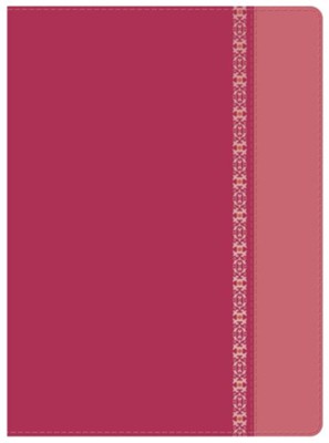 RVR 1960 Biblia de Estudio Holman, fucsia y rosado con filigrana simil piel  - 