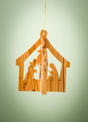 3D Olivewood Nativity Ornament  - 