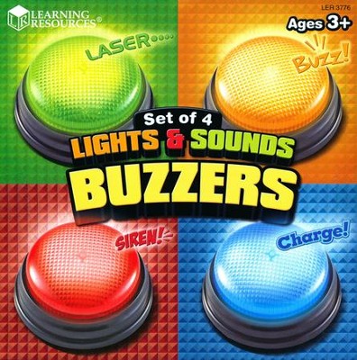 Learning Resources Lights & Sounds Buzzers , Set of 4