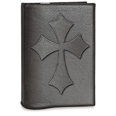 Leather Bible Cover with Cross, Black, Extra Large   -     By: Bob Siemon
