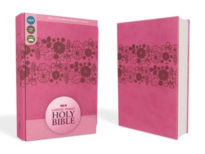 NIrV Holy Bible, Large Print, Italian Duo-Tone, Raspberry  - 