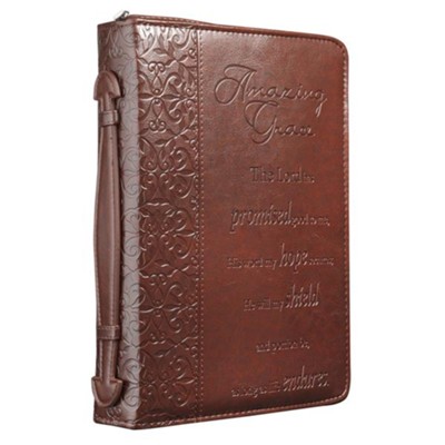 Amazing Grace Leather-Look Bible Cover, Medium   - 