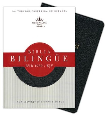 Biblia Bilingue RVR 1960-KJV, Piel Fab. Negro Ind.  (RVR 1960-KJV Bilingual Bible, Bon. Leather Black Ind.)  - 