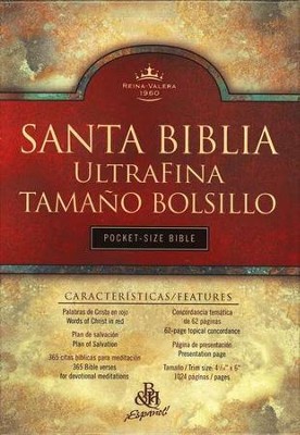 Biblia Ultrafina Tamano Bolsillo RVR 1960, Piel Fabricada, Negro   - 